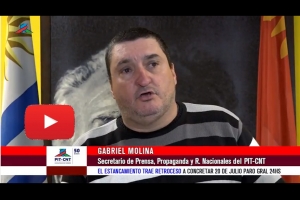 Gabriel Molina convocando al paro general del 20 de Julio