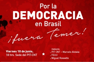 La central sindical recibe a dirigente del PT y realiza acto en apoyo al gobierno de Dilma Rousseff