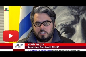 Martín Pereira convocando al paro general del 20 de Julio