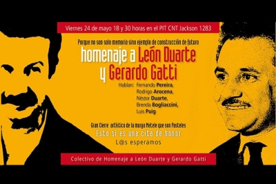 Hoy cita de honor: Homenaje a León Duarte y Gerardo Gatti