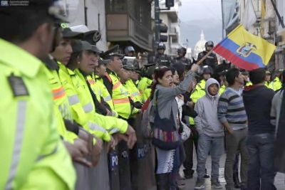 Indígenas y sindicatos marchan en Quito para exigir libertad de detenidos