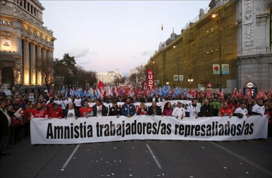Arranca en Madrid la marcha por el derecho a huelga que abren los 8 de Airbus